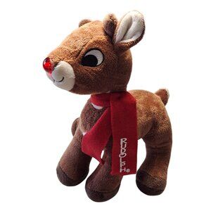 Vtg Rudolph Red-Nosed Reindeer Plush Toy 9" Holiday Collectible Stuffed Animal